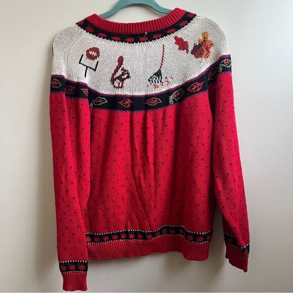 Vintage Woolrich fair isle cardigan sweater fall football squirrel Size M - Picture 2 of 6